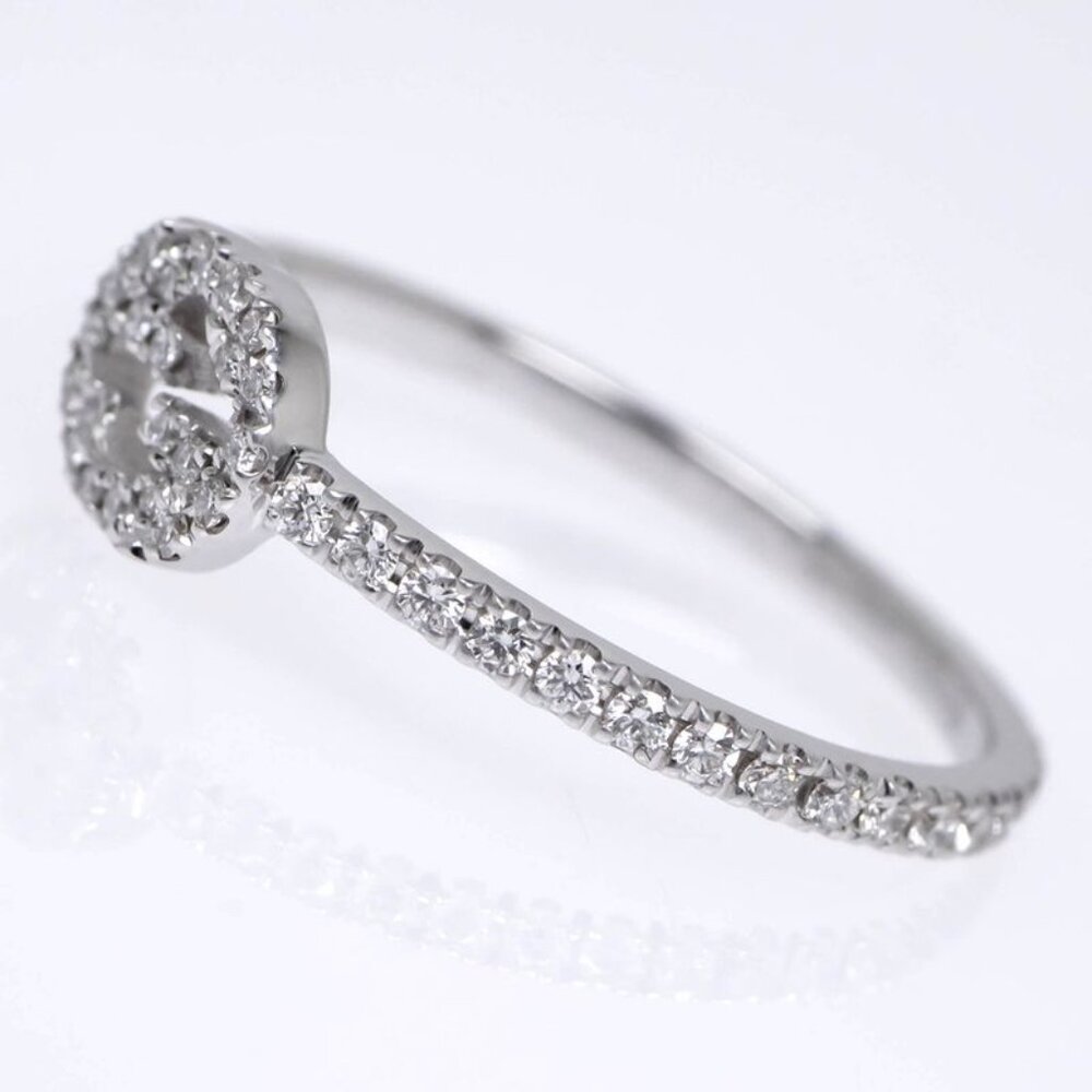 Gucci Interlocking GG Ring No 9 750 WG Full Eternity Diamond - Picture 3 of 10